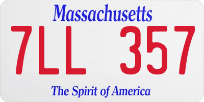 MA license plate 7LL357