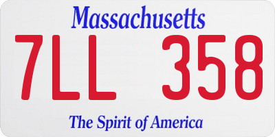 MA license plate 7LL358