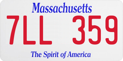 MA license plate 7LL359