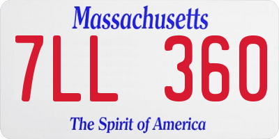 MA license plate 7LL360