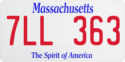 MA license plate 7LL363