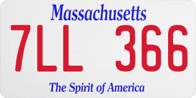MA license plate 7LL366