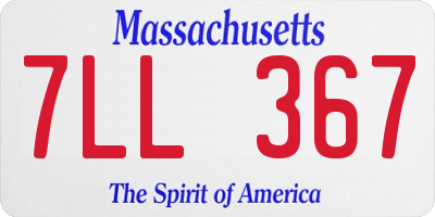 MA license plate 7LL367