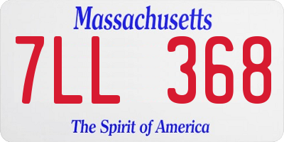 MA license plate 7LL368