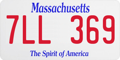 MA license plate 7LL369