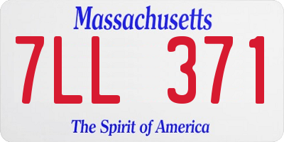 MA license plate 7LL371