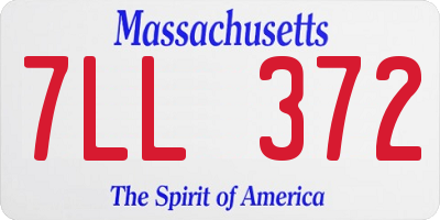 MA license plate 7LL372