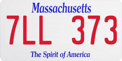 MA license plate 7LL373