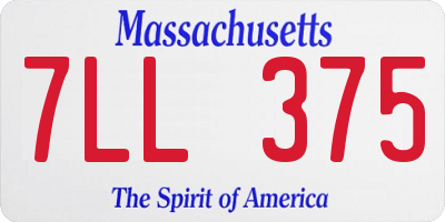 MA license plate 7LL375