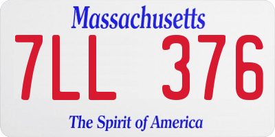 MA license plate 7LL376