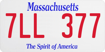 MA license plate 7LL377