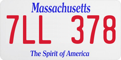 MA license plate 7LL378