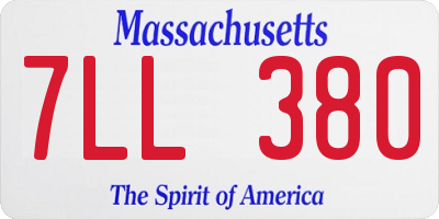 MA license plate 7LL380