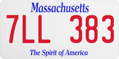 MA license plate 7LL383