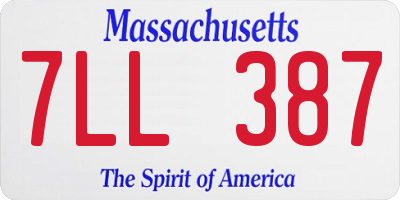 MA license plate 7LL387