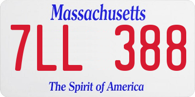 MA license plate 7LL388