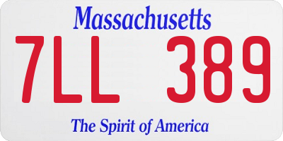 MA license plate 7LL389