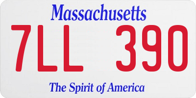 MA license plate 7LL390
