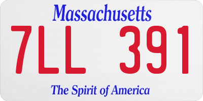 MA license plate 7LL391