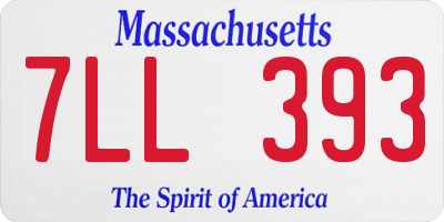MA license plate 7LL393