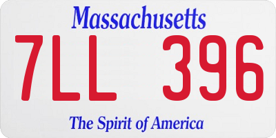 MA license plate 7LL396
