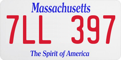 MA license plate 7LL397