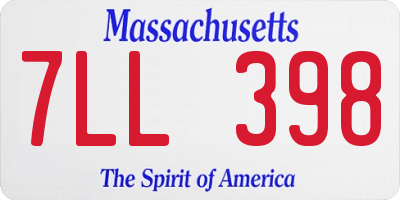 MA license plate 7LL398