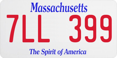 MA license plate 7LL399