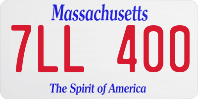 MA license plate 7LL400