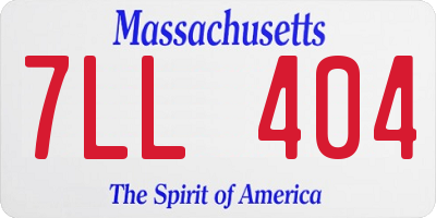 MA license plate 7LL404