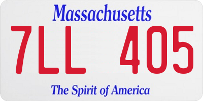 MA license plate 7LL405