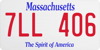 MA license plate 7LL406