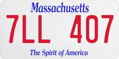 MA license plate 7LL407