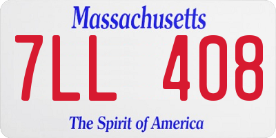 MA license plate 7LL408