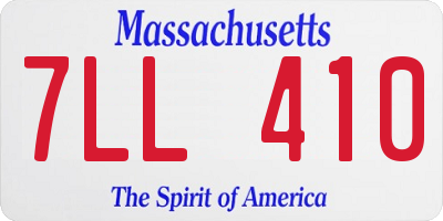 MA license plate 7LL410