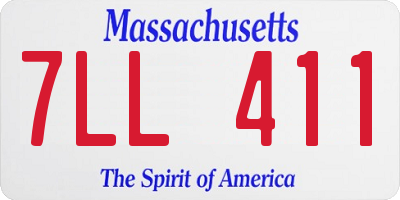 MA license plate 7LL411