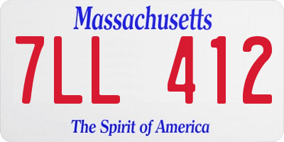 MA license plate 7LL412