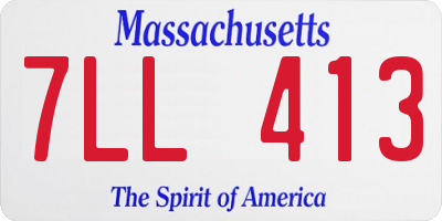 MA license plate 7LL413