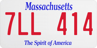 MA license plate 7LL414