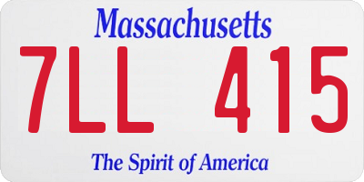 MA license plate 7LL415