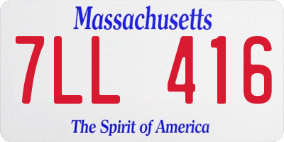 MA license plate 7LL416