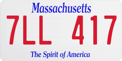 MA license plate 7LL417