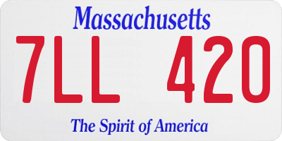 MA license plate 7LL420