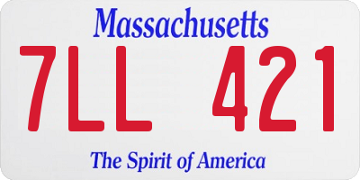 MA license plate 7LL421