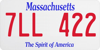 MA license plate 7LL422
