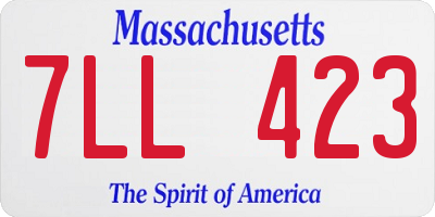 MA license plate 7LL423