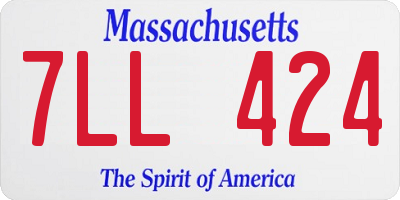 MA license plate 7LL424
