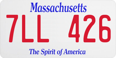 MA license plate 7LL426