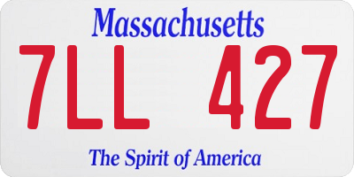 MA license plate 7LL427