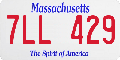 MA license plate 7LL429
